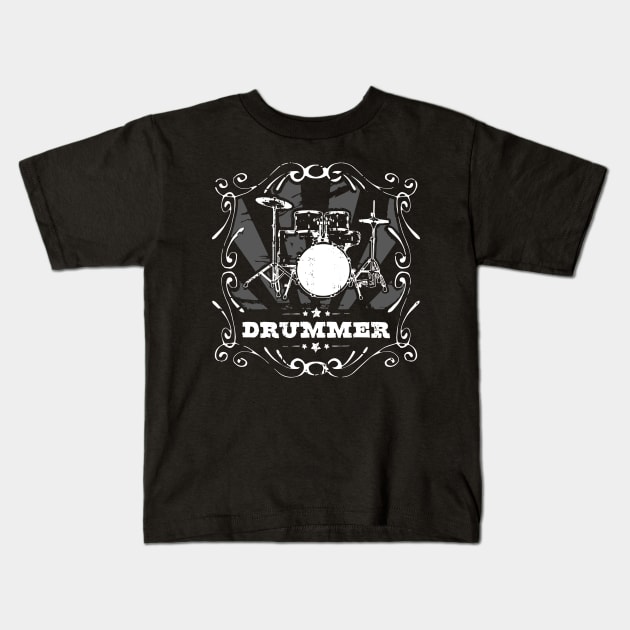 Drummer Kids T-Shirt by Laughin' Bones